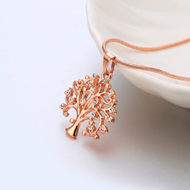 Collar de árbol para mujer D383 rosa viejo