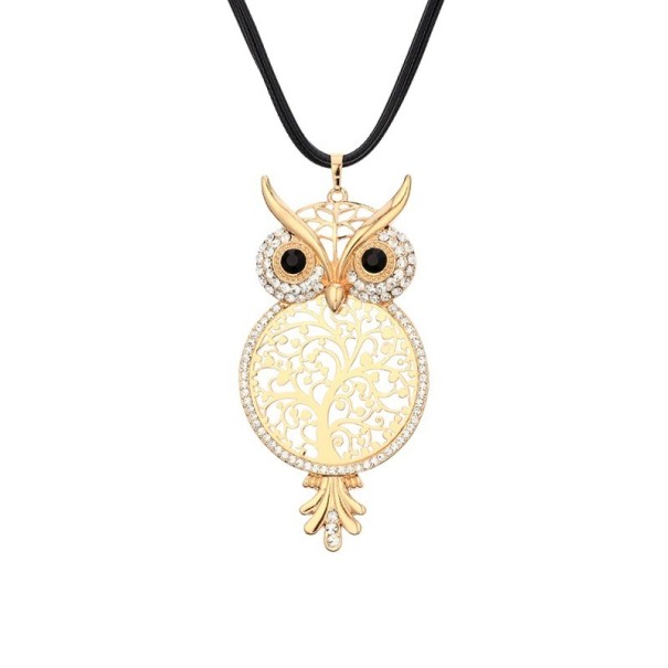 Collar de búho para mujer D282 dorado