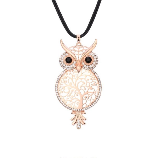 Collar de búho para mujer D282 rosa viejo