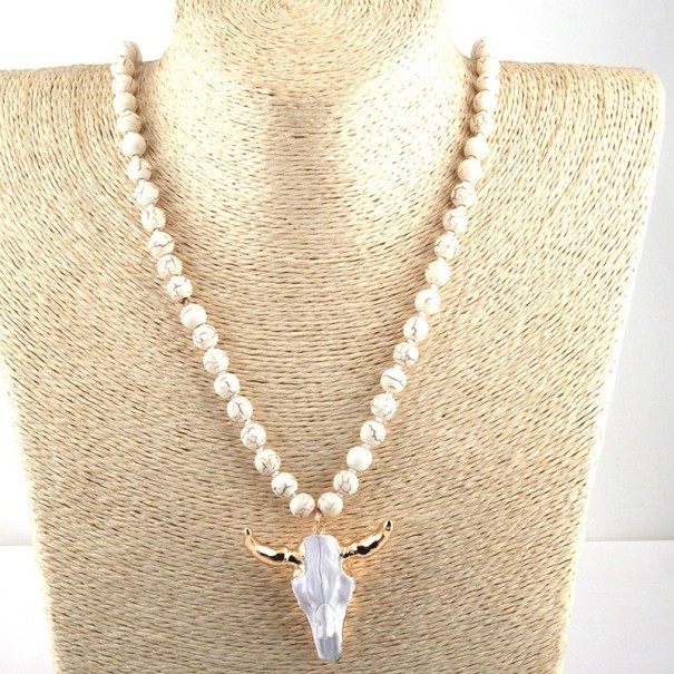 Collar de cabeza de búfalo para mujer blanco