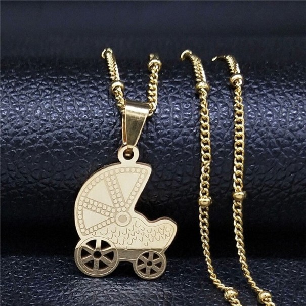 Collar de cochecito de mujer dorado