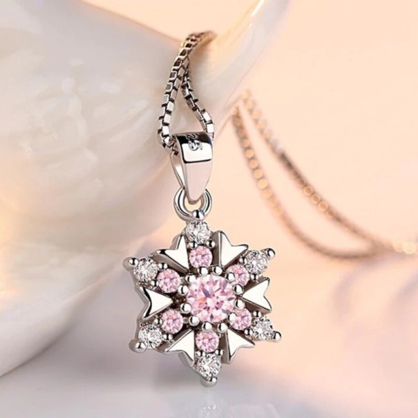 Collar de copo de nieve para mujer D812 rosa