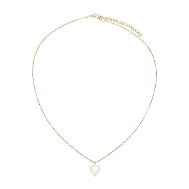 Collar de corazón de perlas para mujer G818 1
