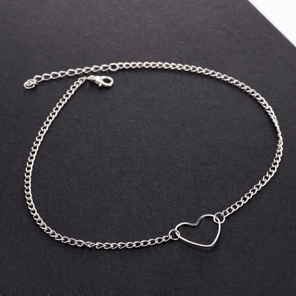 Collar de corazón para mujer D101 plateado
