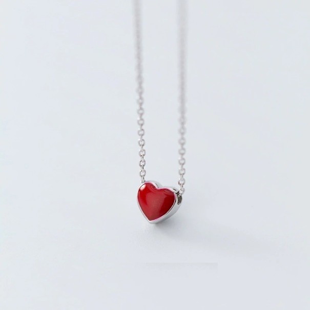 Collar de corazón para mujer D260 rojo