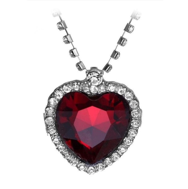 Collar de corazón para mujer D323 burdeos