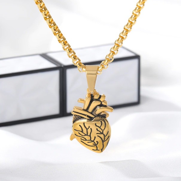 Collar de corazón para mujer D329 dorado 1