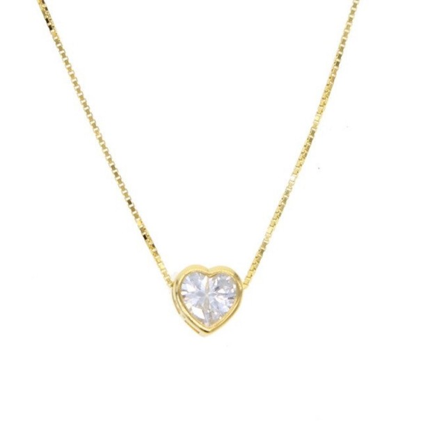 Collar de corazón para mujer dorado