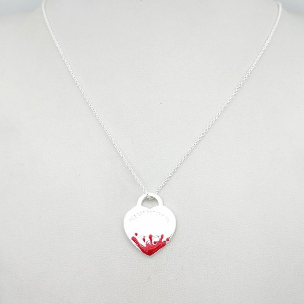 Collar de corazón para mujer G550 rojo 45 cm
