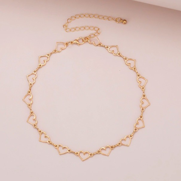 Collar de corazón para mujer G815 dorado