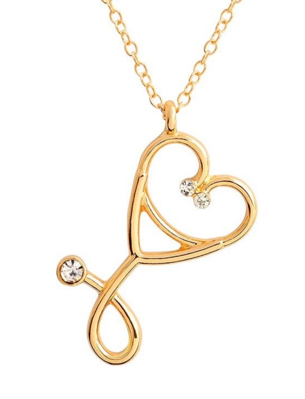 Collar de corazón para mujer G819 dorado