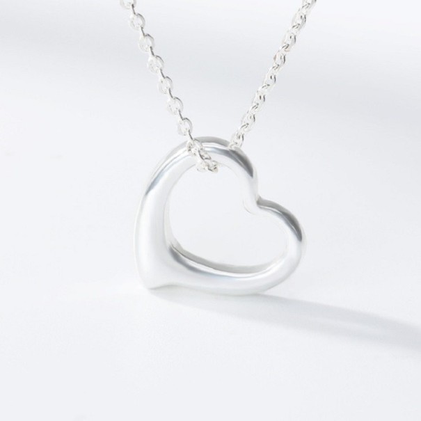 Collar de corazón para mujer M91 plateado