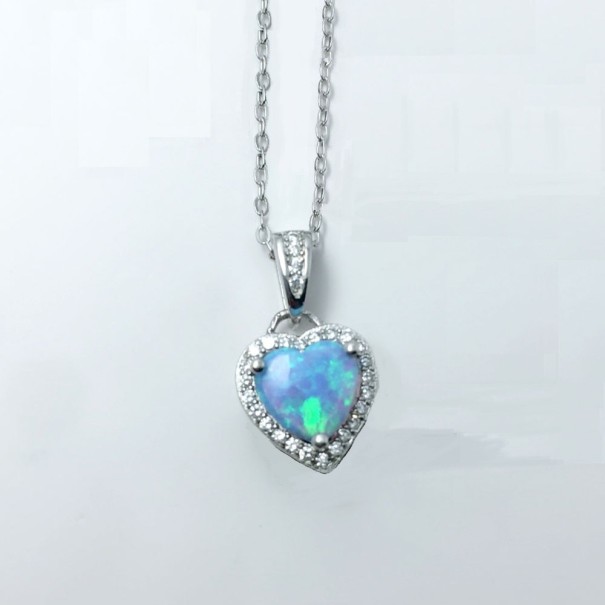 Collar de corazón para mujer M97 azul