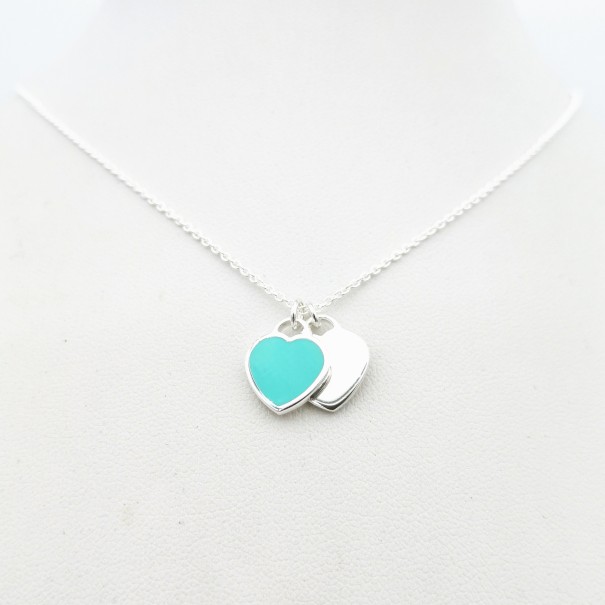 Collar de corazón para mujer N8 negro 60 cm