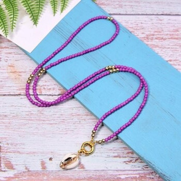 Collar de cuentas para mujer con conchas 8