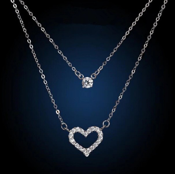Collar de doble corazón para mujer 1