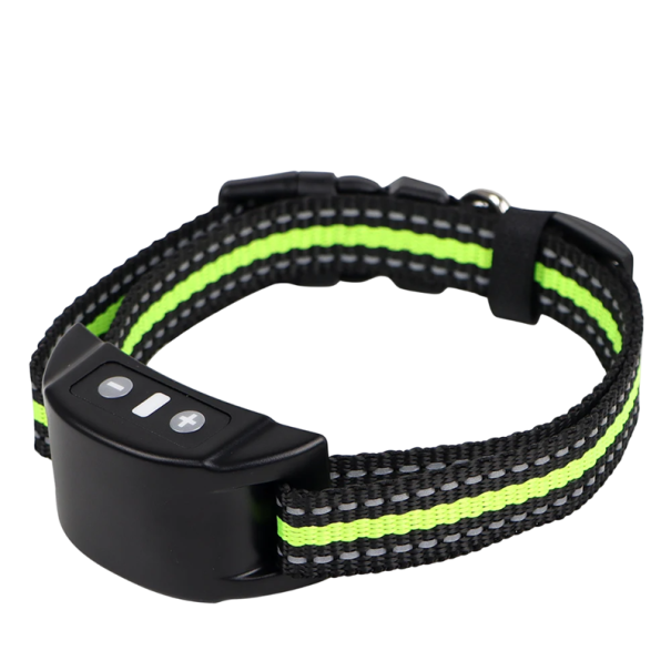 Collar de entrenamiento eléctrico para perros, antiladridos, con sonido de descarga ajustable, recargable por USB, 7 niveles de intensidad, 6 V verde