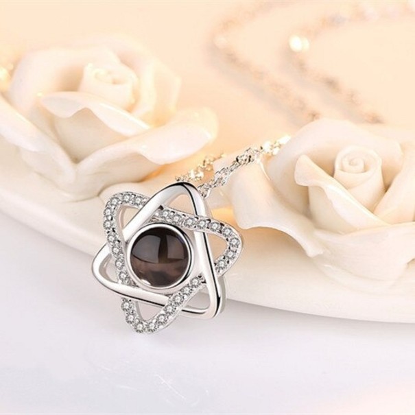 Collar de estrella para mujer G662 plateado