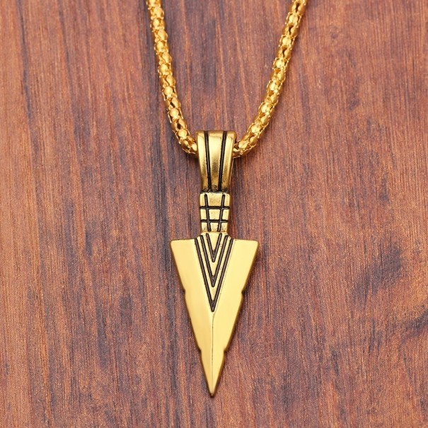 Collar de flecha para hombre dorado