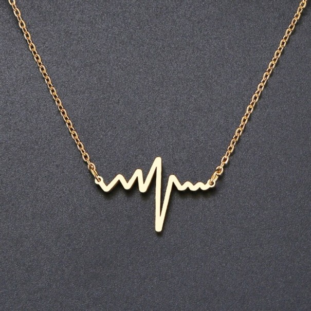 Collar de latidos del corazón para mujer dorado