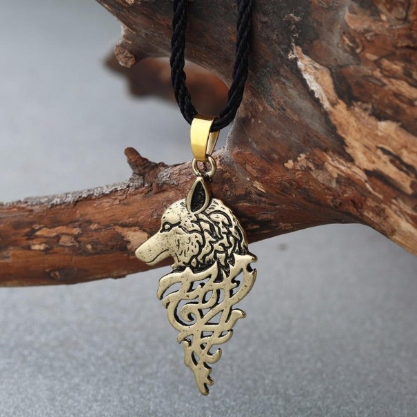 Collar de lobo para hombre dorado