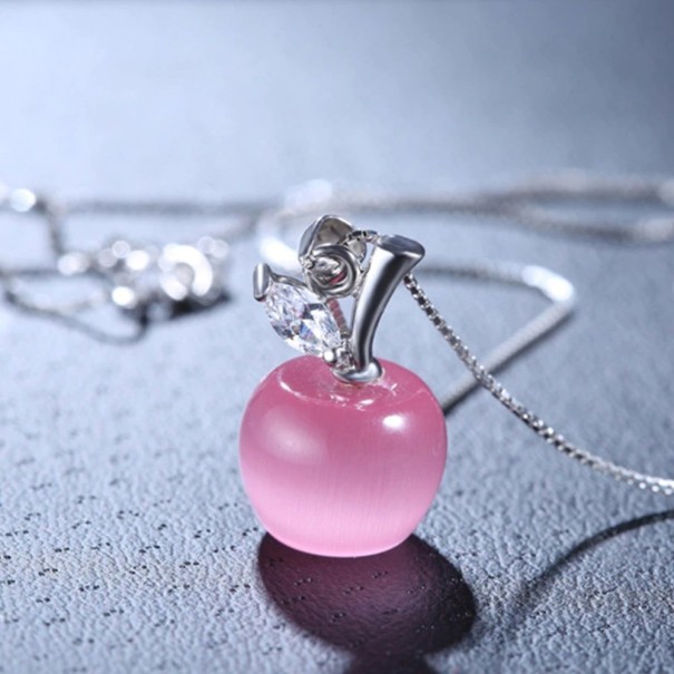 Collar de manzana para mujer D402 rosa