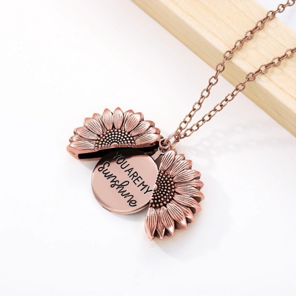 Collar de mujer con apertura girasol rosa