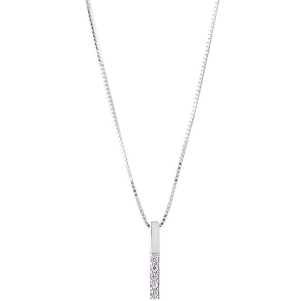 Collar de mujer con barra plateado