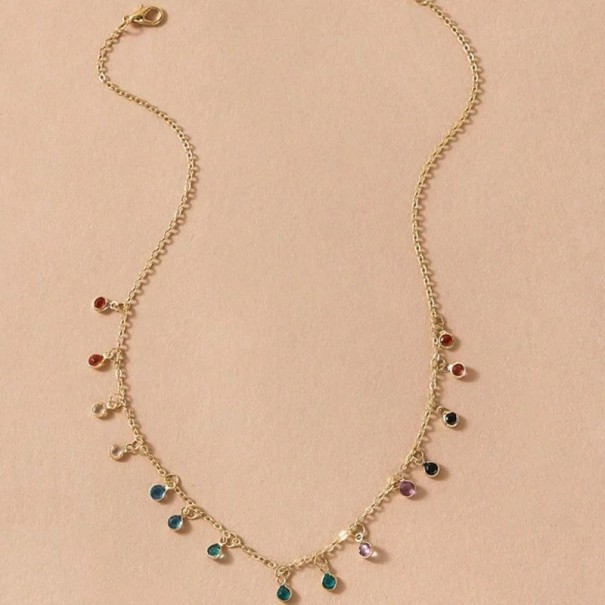Collar de mujer con circonitas de colores 2