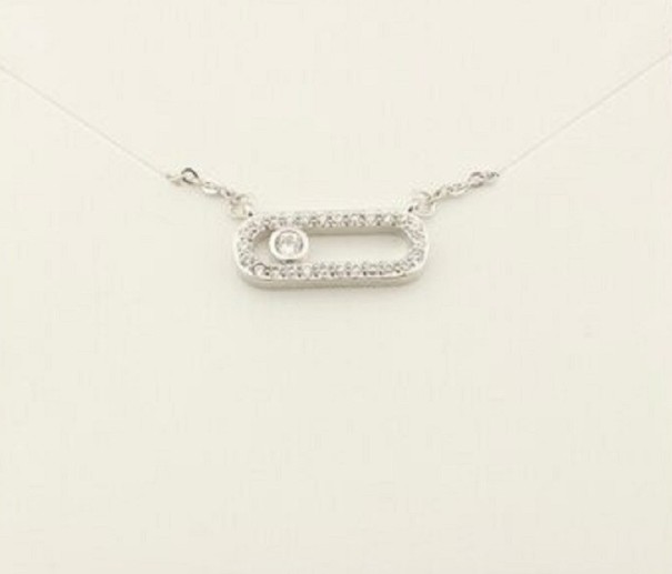 Collar de mujer con colgante D321 plateado 2