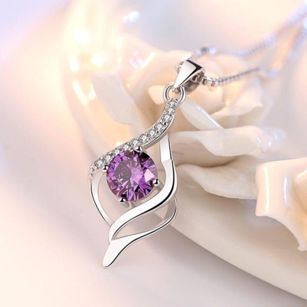 Collar de mujer con colgante D440 morado