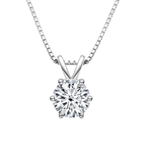 Collar de mujer con colgante D459 plateado