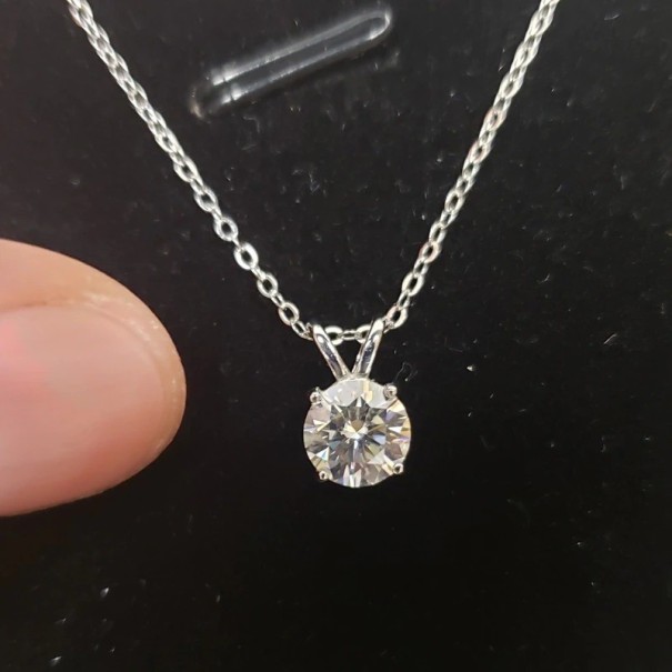 Collar de mujer con colgante D465 plateado