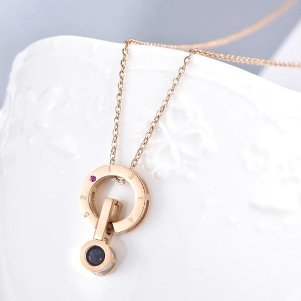 Collar de mujer con colgante D53 rosa viejo