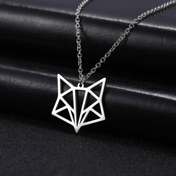 Collar de mujer con colgante de zorro plateado 2