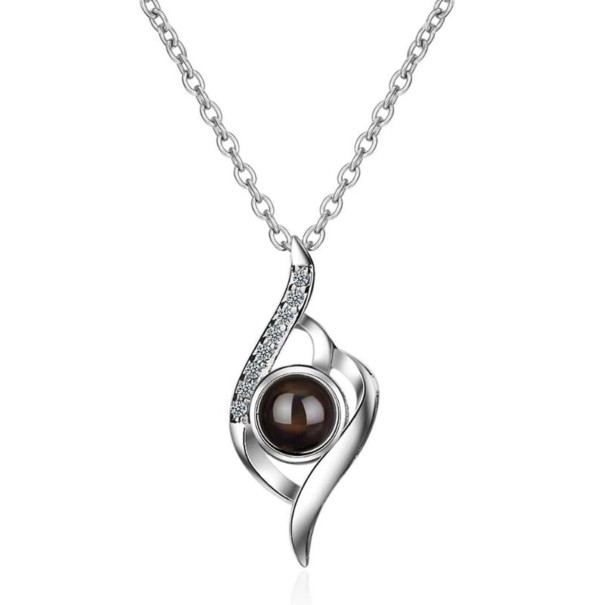 Collar de mujer con colgante G569 plateado