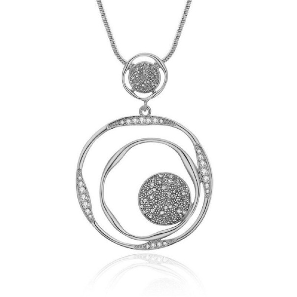 Collar de mujer con colgante grande plateado
