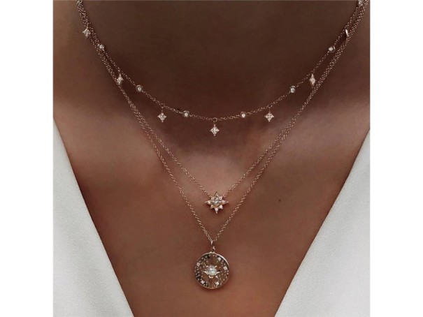 Collar de mujer con colgantes G804 12