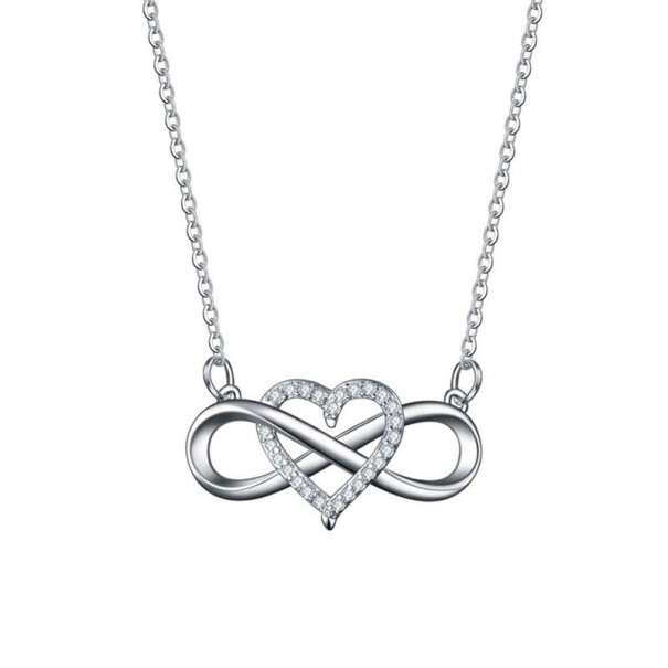 Collar de mujer con corazón e infinito D357 plateado