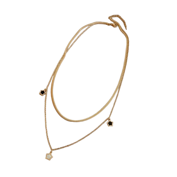 Collar de mujer con estrellas de aleación de zinc y cobre 1