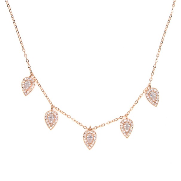 Collar de mujer con gotas rosa viejo