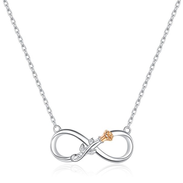 Collar de mujer con infinito y rosa. 1