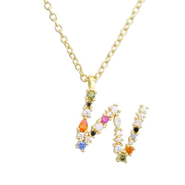 Collar de mujer con letra del alfabeto D698 W