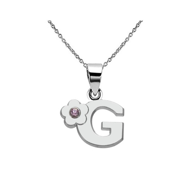 Collar de mujer con letra y flor. G