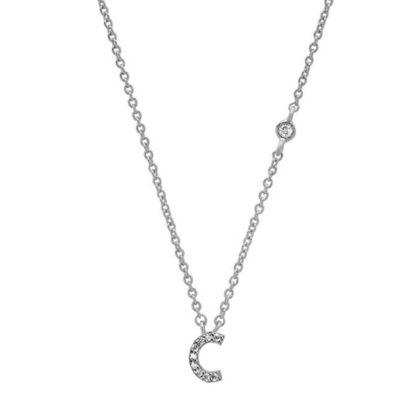 Collar de mujer con letras del alfabeto M99 plateado C