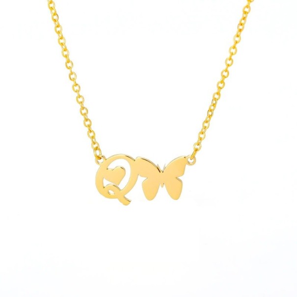 Collar de mujer con letras y mariposas Q