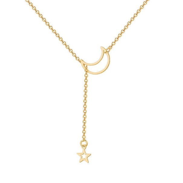 Collar de mujer con luna y estrella D117 dorado