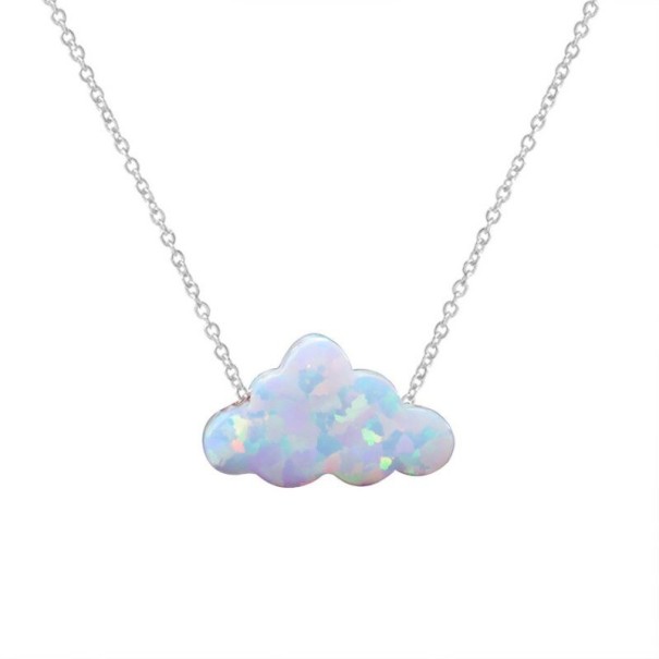 Collar de mujer con nube D203 plateado