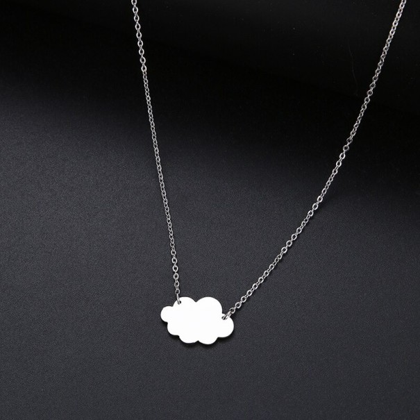 Collar de mujer con nube D239 plateado 1