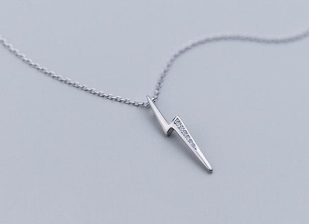 Collar de mujer con rayo G539 plateado